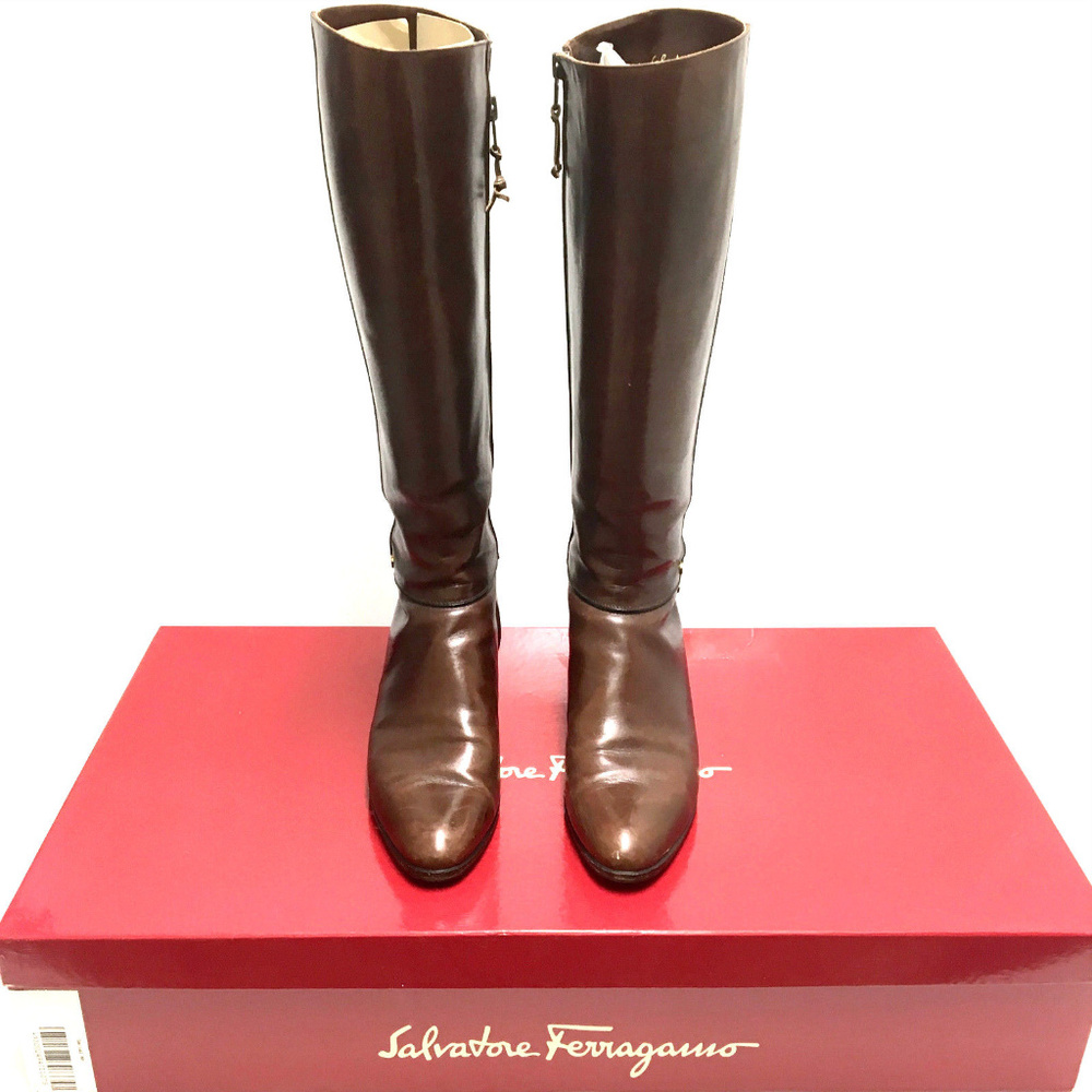 Riding Boots Clover Brown Calf Leather 7 AA